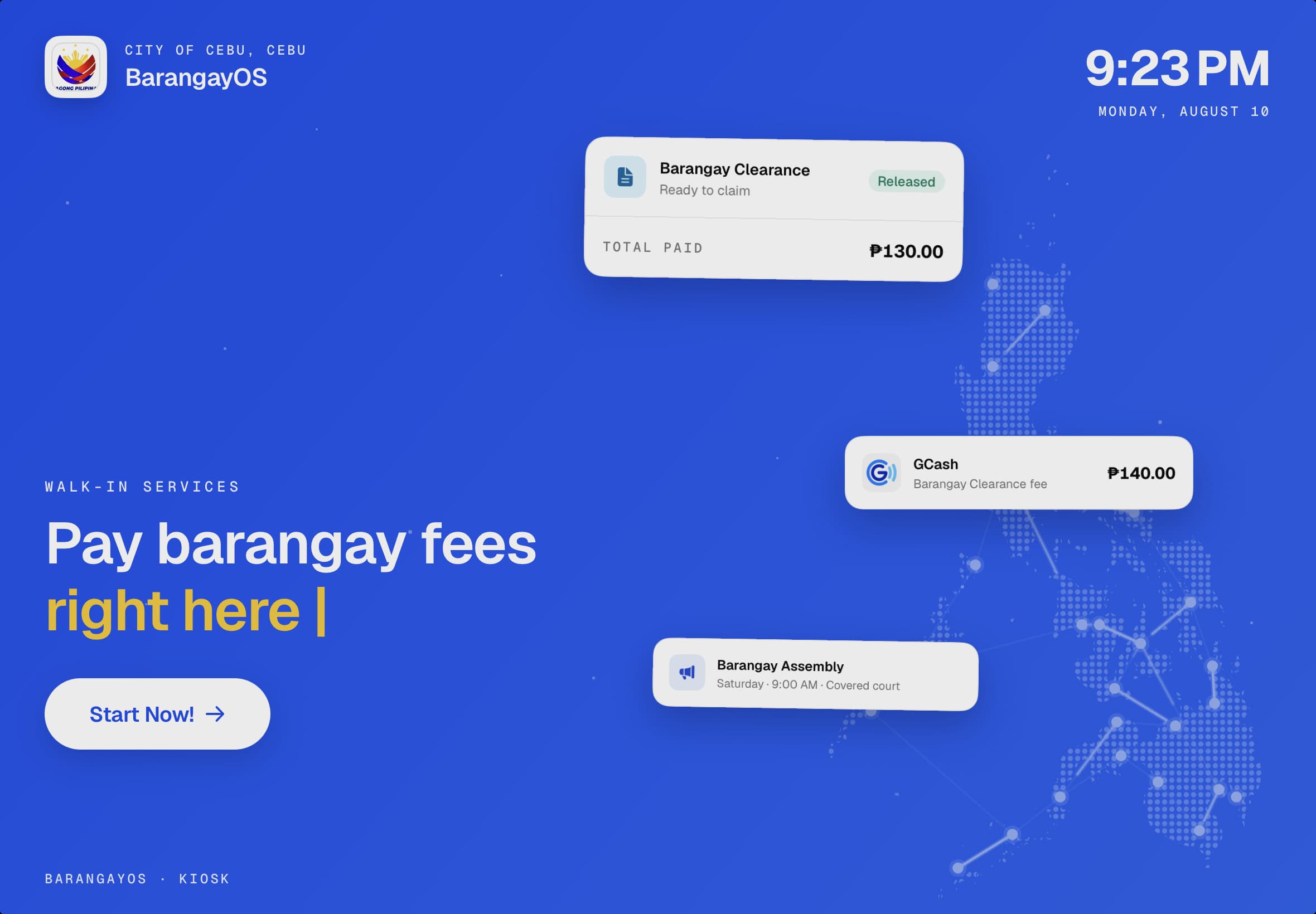 BarangayOS running on a walk-in kiosk in the City of Cebu