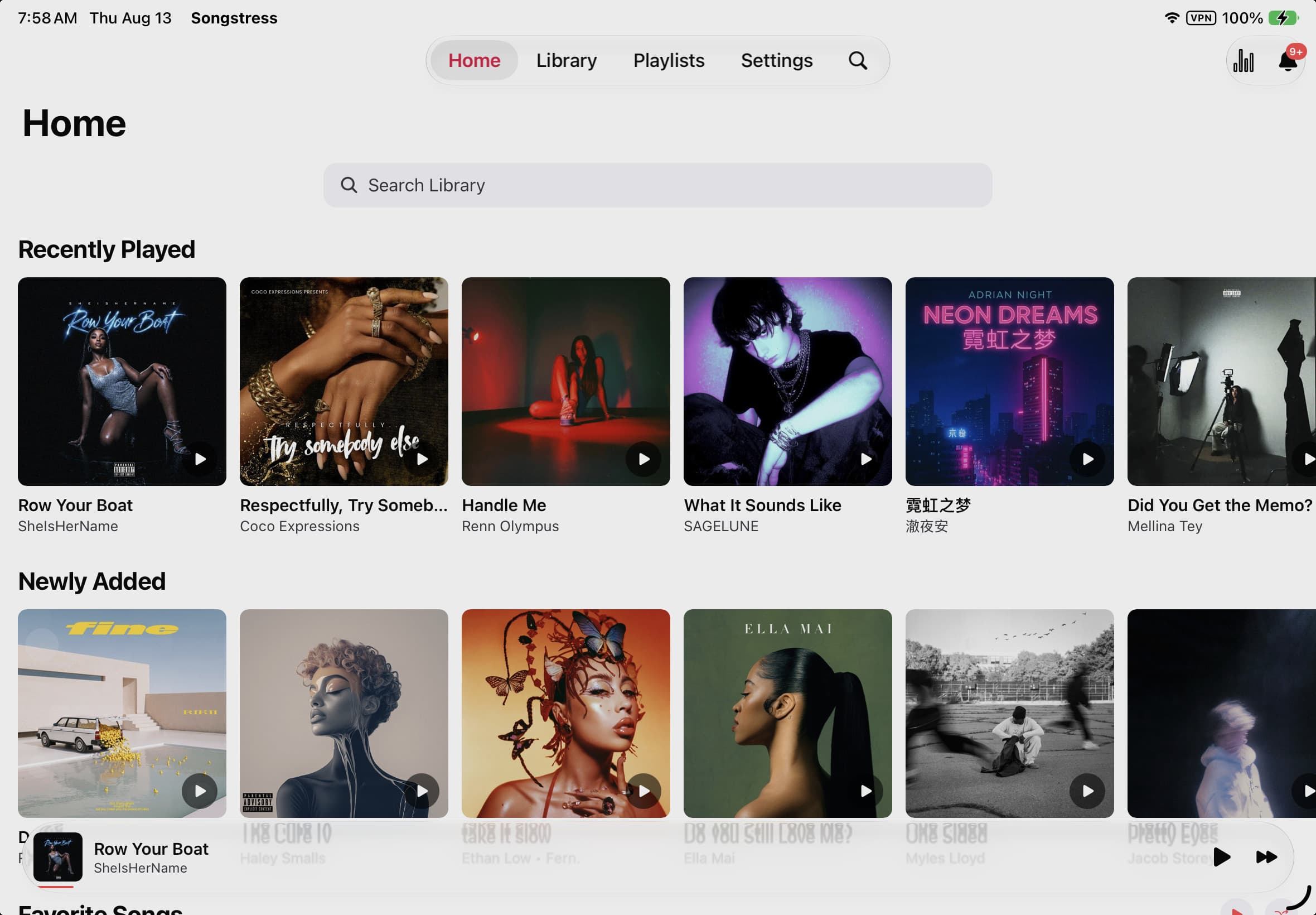 Songstress on an iPad